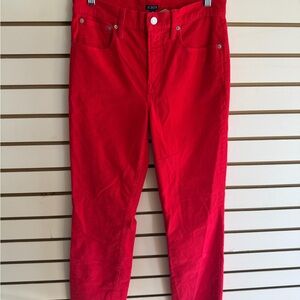 J. Crew Vibrant Red Corduroy Pants